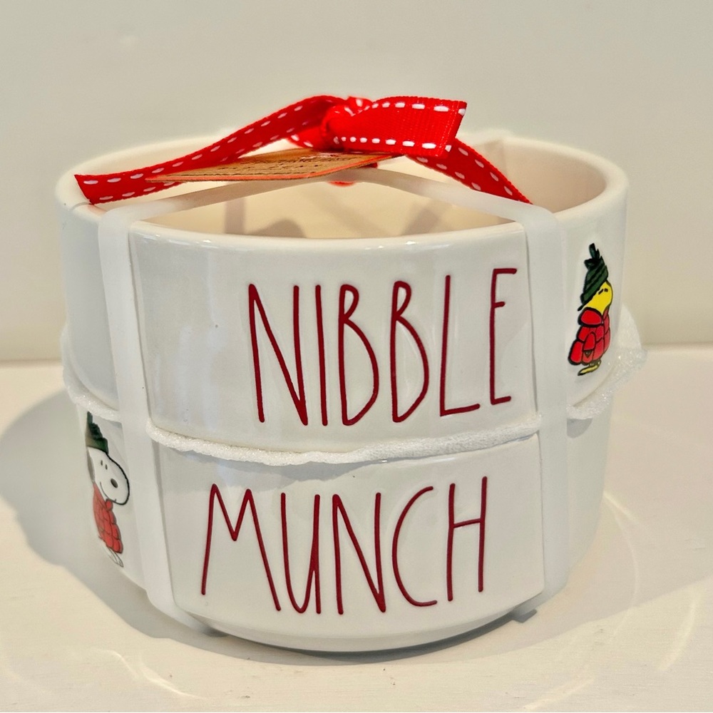 Rae Dunn X Peanuts Stackable Bowls Snoopy Holiday Christmas Winter Candy Dishes